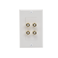 Placa de Pared | Postes de Unión Tipo Banana | Conexión para 2 Altavoces | Fácil Instalación | Conectores Chapados en Oro