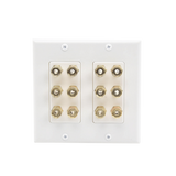 Placa de Pared | Postes de Unión Tipo Banana | Conexión para 6 Altavoces | Fácil Instalación | Conectores Chapados en Oro