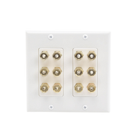 Placa de Pared | Postes de Unión Tipo Banana | Conexión para 6 Altavoces | Fácil Instalación | Conectores Chapados en Oro