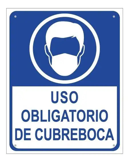 Generica Letrero 40 x 60 cm Uso Obligatorio de Cubrebocas, Modelo ESIFPZA2-UOC