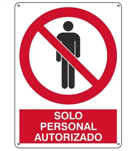 Generica Letrero 40 x 60 cm Solo Personal Autorizado, Producto Empresarial
