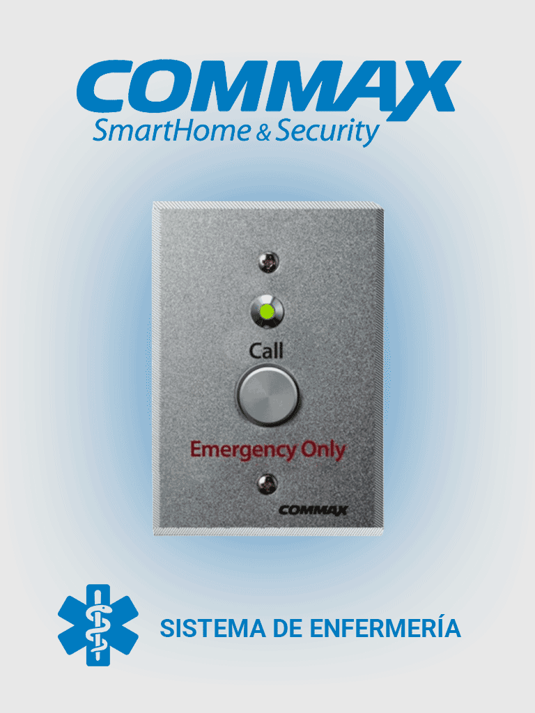 Botón de emergencia COMMAX ES400 para sistema de llamado de enfermería JNS4CS, instalación en sanitario y lavabo