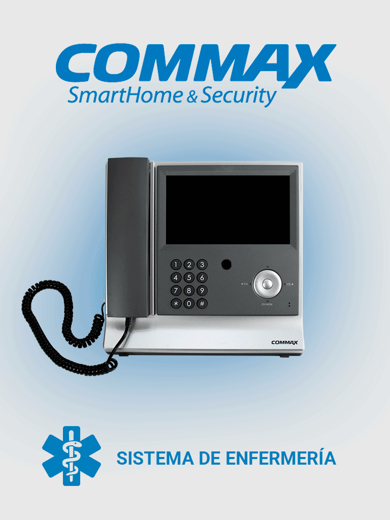 Unidad de intercomunicación COMMAX JNS70MN - Identificación de habitación y cama / Interconexión con JNSPSM 4 hilos