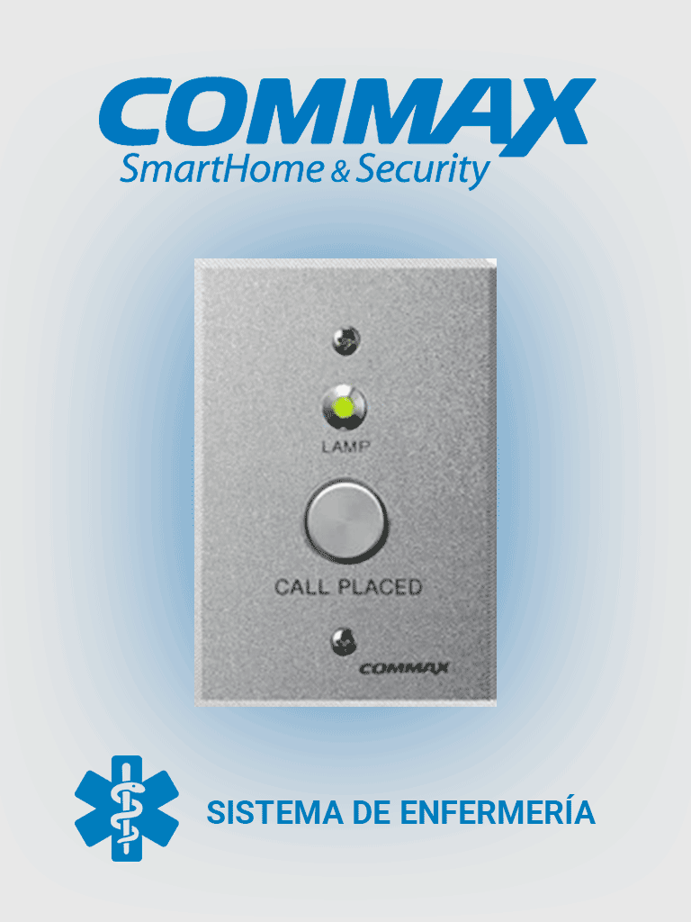 Botón de presencia COMMAX PB500 para sistema de llamado de enfermería con luz de corredor y conexión JNS4CS