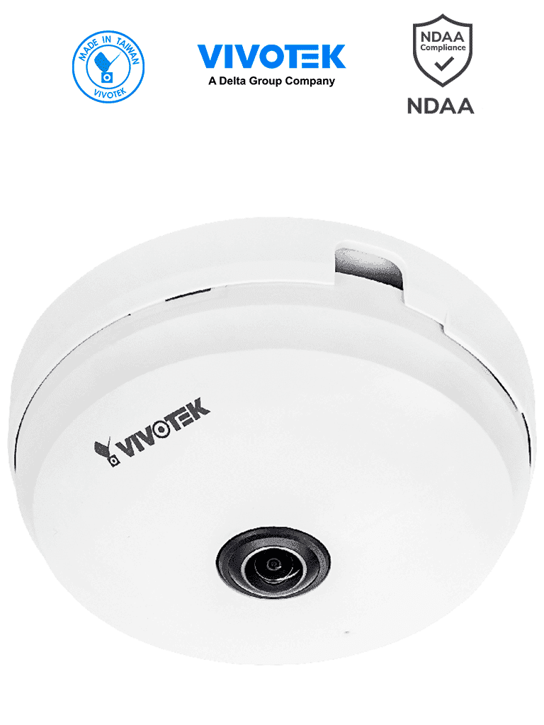 VIVOTEK Cámara IP Fisheye FE9180-H, 5 MP, Visión 360º, Smart Stream III, ONVIF