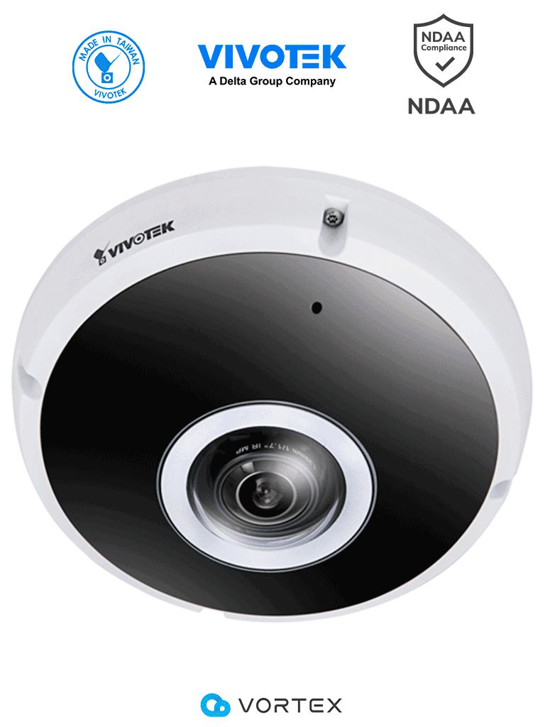 Cámara IP VIVOTEK FE931-EHV 12MP Exterior, IR 20m, WDR Pro, Micrófono, IP66, IK10, NDAA, Alm. 512GB, AI