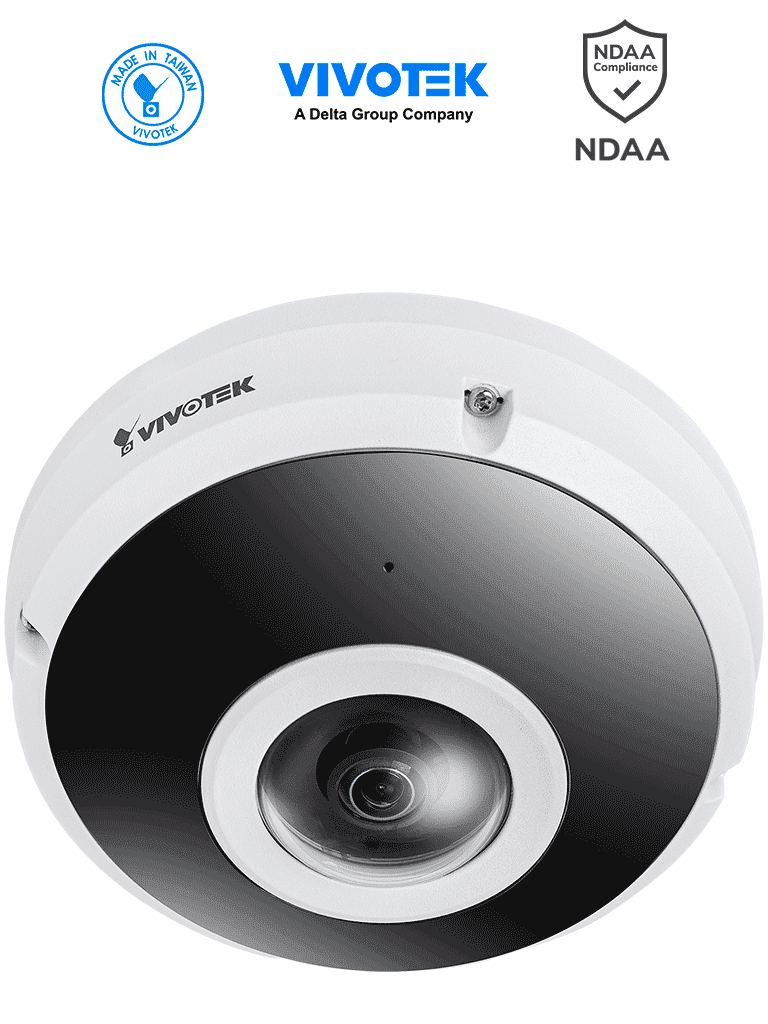 VIVOTEK Cámara IP Fisheye FE9382-EHV-v2, 6 MP, 360º, IP66, ONVIF
