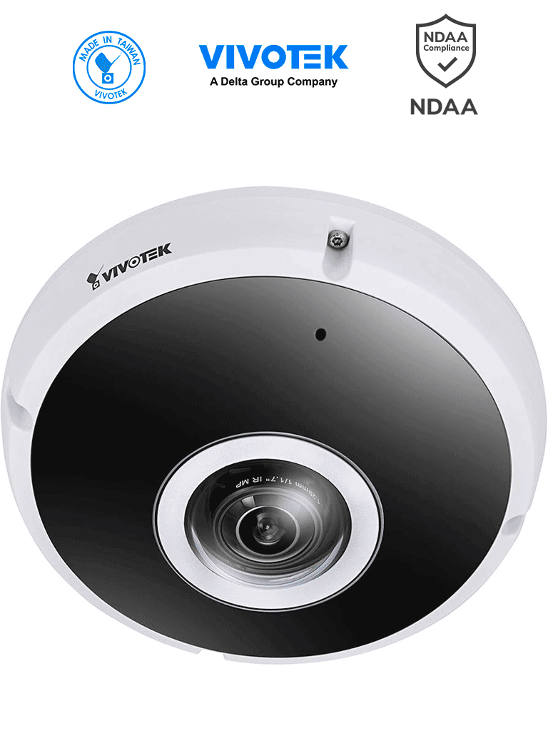VIVOTEK Cámara IP Fisheye FE9391-EHV-v2, 12 MP, 360º, IP66, ONVIF