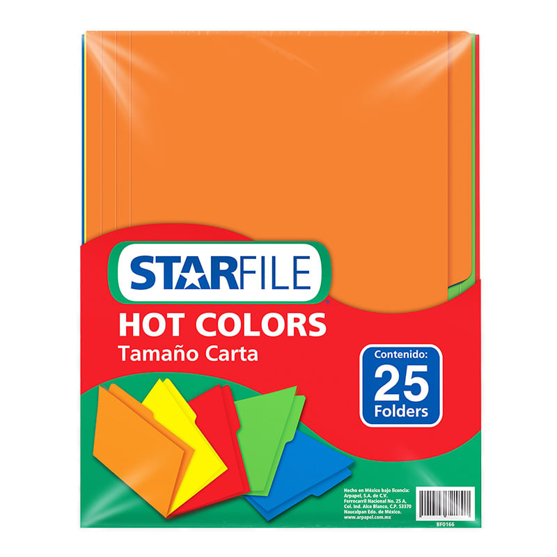 Folder Starfile Hot Colors Carta Arcoíris C/25 Pzas - Ph0040 FullOffice.com