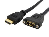 StarTech.com Cable Adaptador de 0,9m HDMI Hembra a Macho, Cable HDMI de Alta Velocidad 4K de Montaje en Panel, HDMI UHD 4K 30Hz, Ancho de Banda de 10,2Gbps, HDMI Hembra a Macho 4K Cable 0,9 m HDMI tipo A (Estándar) HDMI tipo A (Estándar) Macho