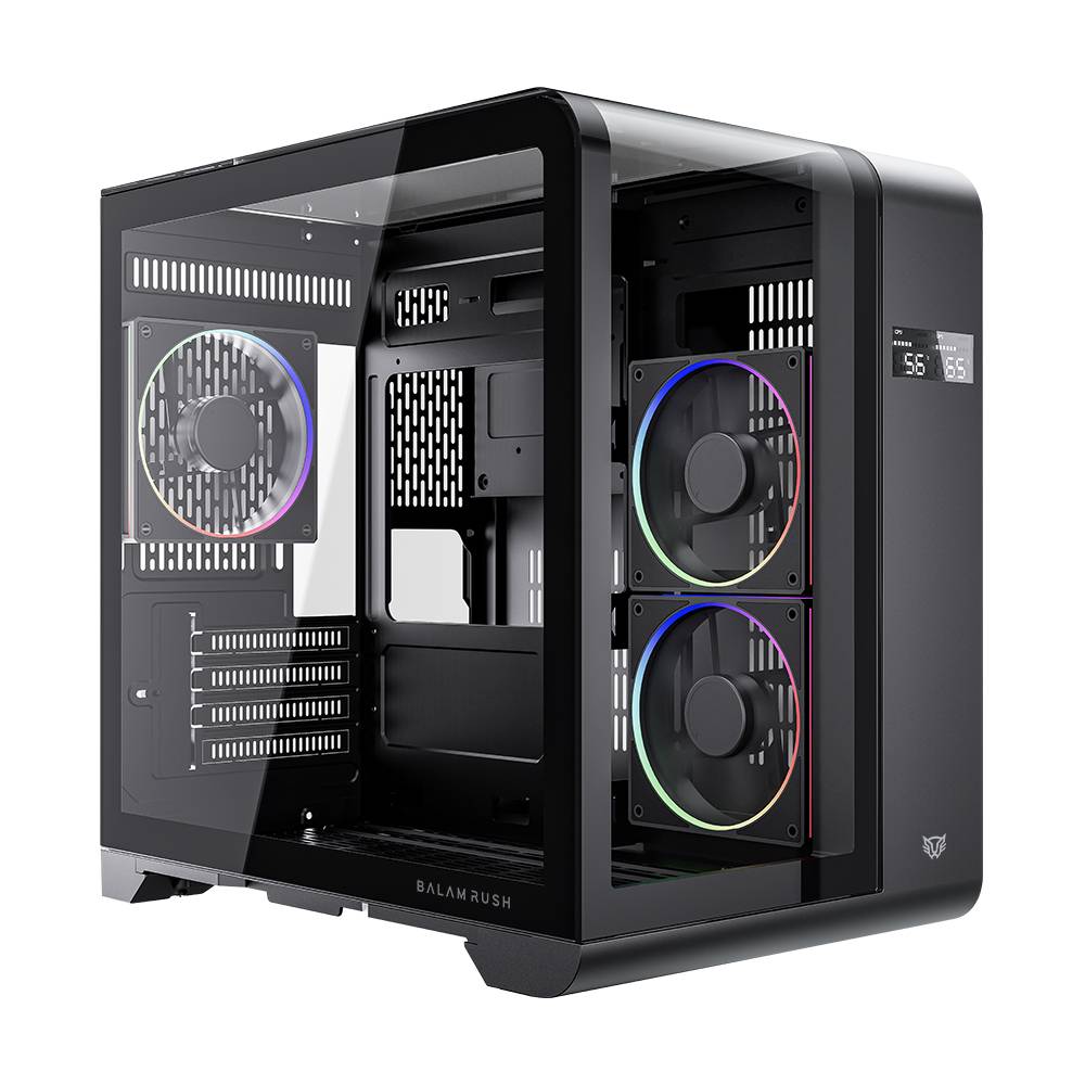 BR-941617 - GABINETE BALAM TANK EXPERT CURVE 6400 MINI-TORRE  3VENT ARGB NEGRO BR-941617