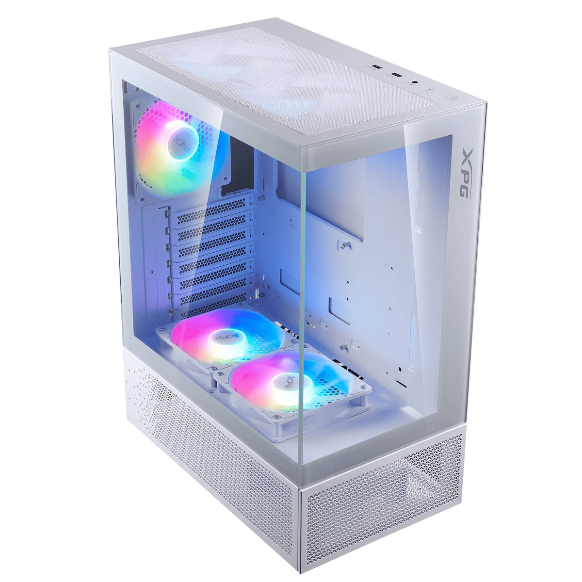 INVADERXMINIMT-WHCWW - GABINETE GAMER ADATA XPG INVADER X MINI CRISTAL TEMPLADO MID TIWER ATX MICRO ATX MINI ITX SIN FUENTE USB 3.2 5 VENTILADORES INTEGRADOS COLOR BLANCO (INVADERXMINIMT-WHCWW)