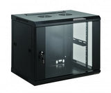 Intellinet Armoire réseau murale 19" (standard), 6U, profondeur 450 mm, noire, en kit, charge max. 60 kg, utilisable sur bureau ou sol, profondeur utile 270 à 350 mm, porte métal et verre, panneaux latéraux amovibles Rack 6U Bastidor de pared 60 kg Negro