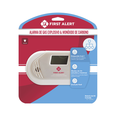 GCO1CN - First Alert Detector Combo de Combinación de Gases Explosivos: Metano (GN), Propano (LP)
