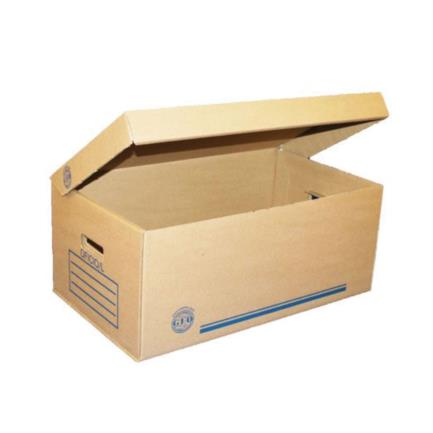 Caja de Archivo Geo Carton Tamaño Oficio Larga 60x35x25cm, Paquete 20 Piezas, Resistente