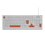 Teclado Getttech Slim Blanco Español USB con Reposamanos, 02 Teclas Multimedia, Cable 1.5m