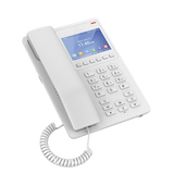 GHP630W, Teléfono Hotelero IP Blanco, WiFi-6, LCD Color 3.5", 2 SIP 2 líneas, GDMS, soporta PoE