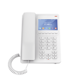 GHP630W, Teléfono Hotelero IP Blanco, WiFi-6, LCD Color 3.5", 2 SIP 2 líneas, GDMS, soporta PoE