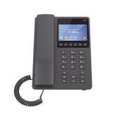 GHP631W, Teléfono Hotelero IP Negro, WiFi-6, LCD Color 3.5", 2 SIP 2 líneas, GDMS, soporta PoE