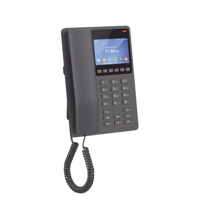 GHP631W, Teléfono Hotelero IP Negro, WiFi-6, LCD Color 3.5", 2 SIP 2 líneas, GDMS, soporta PoE