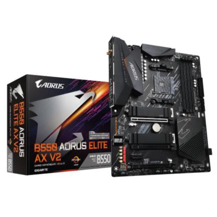 Tarjeta Madre Gigabyte B550 AORUS ELITE AX V2 4xDDR4 128GB 4733Mhz PCIe 4.0 M.2 S AM4 Wi Fi 6 ATX