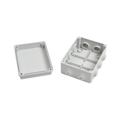 Caja de Derivacion de Pvc Auto-extinguible con 10 Entradas, Tapa Atornillada, 150X110X70 Mm, para Exterior (IP55)