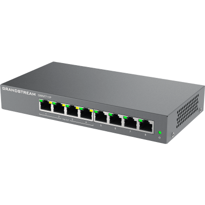 GWN7711P, Switch Administrable capa 2-lite, 8 x GigaEth, 4 x PoE, fuente 60w