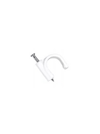 Grapa de Pared 7mm Blanco, Diám. 7mm, Alt. 8.7mm, 100 Pzas, Uso Doméstico
