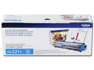 Cartucho de Tóner Brother Cian TN-221C, 1400 Páginas, Compatible con Impresoras Brother