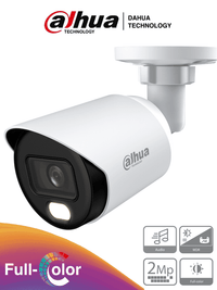 Cámara Bullet Dahua Full Color 2MP 1080p, Micrófono Integrado, Lente 3.6mm, WDR 130dB, LEDs 20m IP67 Starlight