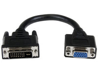 StarTech.com Adaptador Conversor de 20cm DVI-I a VGA - DVI-I Macho - HD15 Hembra - Cable Convertidor Negro Cable Níquel 0,203 m DVI-I VGA