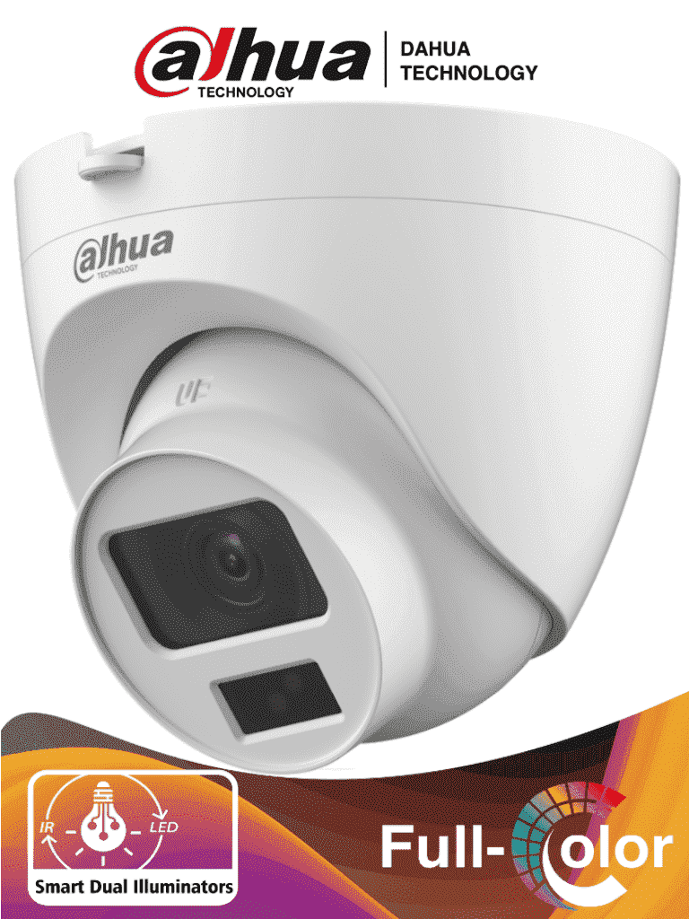 DH-HAC-HDW1500CLQN-IL-A DAHUA Hdw1500clq-il-a - camara domo de 5 megapixeles/ iluminación dual inteligente + fullcolor/ lente de 2.8 mm/ 106 grados de apertura/ 20 metros de ir y luz visible/ microfono integrado/ ip67/ soporta: cvi/cvbs/ahd/tvi/