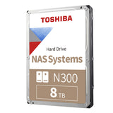 Disco Duro Interno Toshiba N300 8TB 3.5" 7200RPM NAS 256MB, Almacenamiento de Datos Seguro y Eficiente