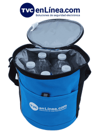 Hielera Portátil TVC con Logotipo, Color Azul, Impermeable, Promocional - Capacidad 12 Latas