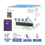 HL-1080-CV/A/512GB - HiLook by HIKVISION Kit TurboHD / 2 Megapixel / 4 Canales Analógicos + 1 IP HL-1080-CV/A/512GB