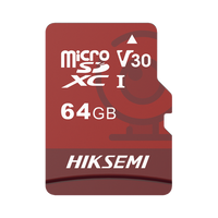 Memoria Microsd Hiksemi, 64GB, Clase 10, Especializada para Videovigilancia (Uso 24/7), Lectura 95MBS, Escritura 25MBS