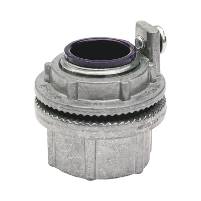 HUB-WH2-AG - Conector Meyers de Aluminio de 3/4" con tornillo de puesta a tierra, disponible para Áreas Peligrosas Clase 1 División 2 de acuerdo con NEC 501.10.