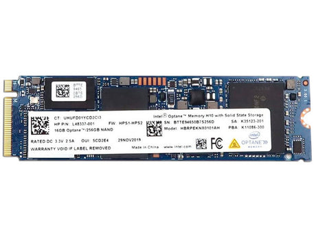 Unidad de estado sólido con Memoria H10 de Intel Optane 16GB de 256GB, M.2 PCIe NVMe 3.0. Bulk, sin empaque