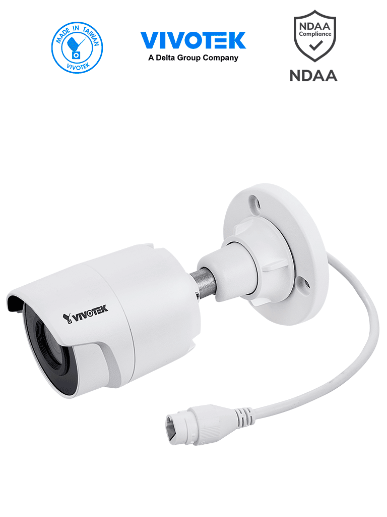 Cámara IP bullet exterior VIVOTEK IB9360H 2MP, lente fijo 3.6mm, H.265, IR 30m y WDR Pro