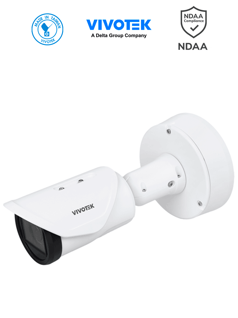 Cámara IP bullet exterior VIVOTEK IB9387-EHTV-V3 5MP, lente varifocal remoto 2.7-13.5mm, Smart IR II 50m, WDR Pro, SNV, Deep Search, Smart VCA