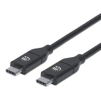 Manhattan Cable USB-C a USB-C, 2 m, macho a macho, 480 Mbps (USB 2.0), 5 A (carga súper rápida), negro, garantía de por vida, equivalente a USB2C5C2M Cable USB 2.0 USB C USB C Macho