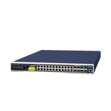 Switch Industrial Capa 3, 24 Puertos Gigabit PoE 802.3af/at, 4 Puertos SFP 1 G, 4 Puertos SFP de 10 G