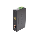 Convertidor de Medios PoE Industrial, Puerto SFP 1000BASE-SX/LX a Puerto RJ45 Gigabit con Salida PoE 802.3at (Hasta 30 W).
