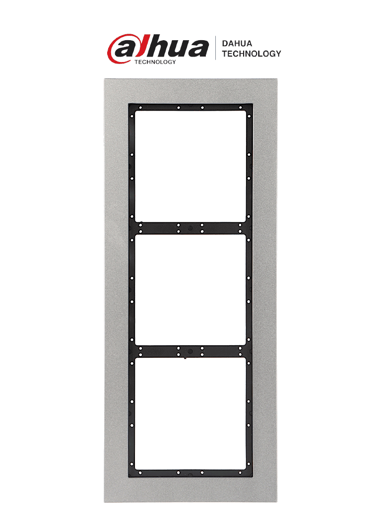 Panel Frontal Dahua VTM126 de Acero Inoxidable para 3 Módulos, Protección IP65/IK07, Compatible con VTO4202F