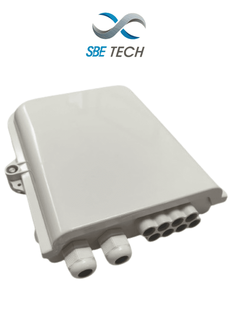 Caja de distribución para FTTX exterior 2 x 8 IP65, resistente intemperie, montaje en poste