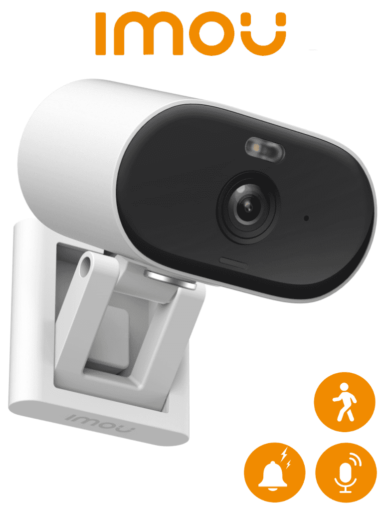 IMOU VERSA (IPC-C22FN-C) - Cámara IP WiFi IMOU VERSA de 2 MP, con lente de 2.8 mm y 97° de apertura, ofrece compresión H.265, audio bidireccional, sirena, visión nocturna de 20 m, ranura MicroSD, detección de humanos y certificación IP65.