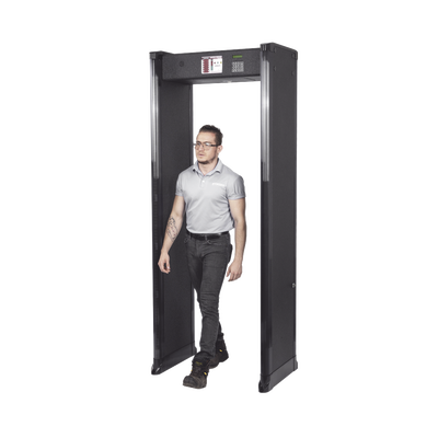 Arco Detector de Metales de 6 Zonas para Intemperie con Anclaje para Fijarse al Piso. Incluye Sensor IR para evitar falsas Alarmas / Certificado por l