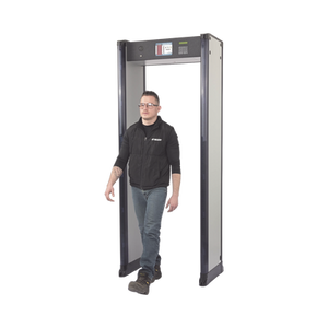 Arco Detector de Metales de 33 Zonas con Anclaje para Fijarse al Piso. Incluye Sensor IR para evitar falsas Alarmas / Certificado por la Administració