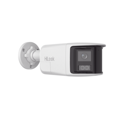 [Dual Light] Bala IP 6 Megapixel / Imagen Panorámica 180°/ PoE / Micrófono y Bocina Integrado / Exterior IP67 / Audio Bidireccional / Alarma Visual y
