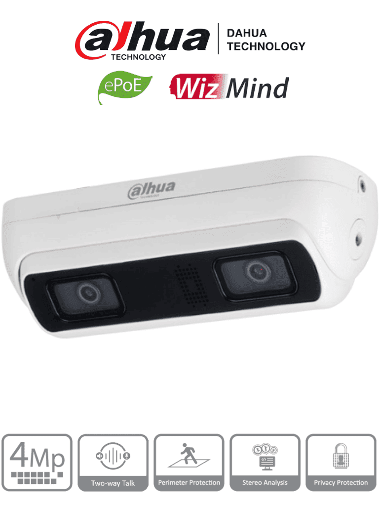 Cámara IP DAHUA IPC-HDW8441X-BV-3D, 4MP, Detección de Violencia, Análisis de Comportamiento, IR 20M, IP67/IK10/MicroSD
